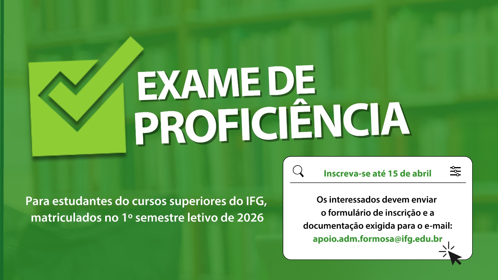 Inscrições abertas até 15 de abril